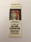 Vintage Matchbook Cover Matchcover Girlie Girly 1980 40th Rms Convention Ct