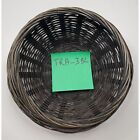 Wicker Basket Black Round Decorative Bowl Artisan Weaving 9  Diameter Home Decor