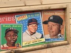 1958 Antique Style Art Wood Baseball Card Advertising Trade Sign 6x24 - Mantle