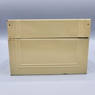 Vintage Cream Metal Hinged Tin Box Storage Container Retro Style 3 5  T 5 25  W
