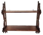 Antique American Mahogany Victorian Pierce Carved Wall Shelf 3 Tier Bookshelf