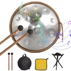 Hand Pan Drum 22 Inches 12 Notes D Minor Steel Hand Drum With Soft Hand Pan Bag-