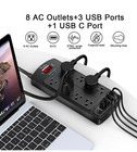 Surge Protector  Power Strip  Usb Charging  8 Outlet  6 Ft Cord  Extension