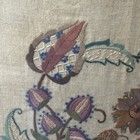 Antique Needlepoint Fire Screen Fireplace Screen Glass Wood Wool Excellent Cond 