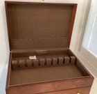 Reed   Barton Wooden Mahogany Tarnish Proof Flatware Storage Chest   One Drawer