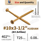 400pcs Deck Screws T25 Torx star Drive Exterior Wood   Fence Screws  10 X 3-1 2 