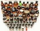 Lot 70 Vtg atq Medicine Pharmacy Lab Chemical Glass Bottle Silver Nitrate Poison
