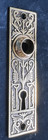Antique Victorian Ornate Branford H-20400 Brass Door Knob Backplate Restored