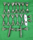 Vintage Clear Glass Door Knob Pair 12 Point Crystal W  Spindle Antique Hardware