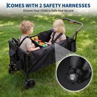       2 Seater Wagon Stroller For Kids  All-terrain Foldable Cart  Removable Canopy