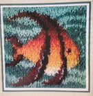 Nos Caron Wonderart Angel Fish Latch Hook Rug Kit  4803 Size 12  X 12  Sealed 