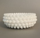 Vintage English Hobnail White Milk Glass Salt Cellar 3 5    Round Mid Century