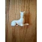 Vtg 20s Greyhound Whippet Dog Small Figurine Reclining White  2 5 Inch Plaster 