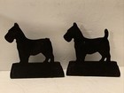 Antique Copr 1929 Scottish Terrier Dog Cast Iron Bookends Connecticut Foundry
