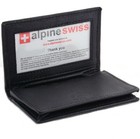 Alpine Swiss Expandable Business Card Case Genuine Leather Front Pocket Wallet