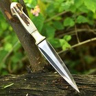 V-42 Vintage Dagger Knife Fixed Blade Double Edge Stag Antler Handle Knife Ww2
