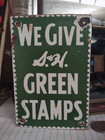 Rare Vintage Sinclair S h Green Stamps Gasoline  Porcelain Metal Sign Gas Oil