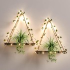  Artificial Ivy Led-strip Wall Hanging Shelves Set Of 2  Macrame Shelf Ivya 2