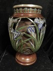 Rare Antique Openwork Cutout Japanese Cloisonne Iris Vase Read Reticulated