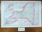 Vintage 1885 New York Map 21 x13  Old Antique Original Long Island White Plains