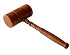 Vintage Solid Wood Judge Auctioneer Order In The Court Double Side Head Gavel 8   