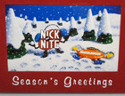 Rare Vtg 1995 Nickelodeon Red Flocked Employee Holiday Christmas Greeting Card