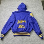 Delong Varsity Jacket Unisex 38 Blue Suffolk Hills 89 Wool Medals Hooded Vintage