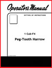 Ih International Farmall 1 Cub-f4 1pt Fast Hitch Peg Tooth Harrow Manual Cub 140