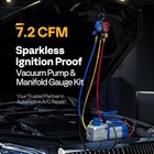 3 4 Hp 7 2cfm 2 Stage Hvac Air Vacuum Pump Ac Manifold Gauge Set Sparkless Motor