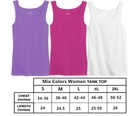 3 Pack Mixed Colors Women 100  Cotton Basic Ribbed Tank Top Sleeveless Shirts 