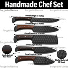 5-piece Hand Forged Carbon Steel Chef Knife Set    professional Kitchen Knives Bbq