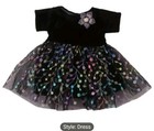 Fashion Black Doll Dress Fits American Doll 18  Doll Tulle Skirt Floral Brooch