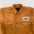 Harley Davidson Mens Orange Short Sleeve Button Up Shirt Patches Logo Xl