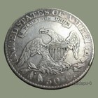  1 g 1824  p  Capped Bust Half Dollar 50c Silver--severe Edge Wear