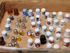Vintage Lot Of Assorted Thimbles Metal  Porcelain  Plastic  Wood Collection