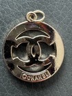    chanel Zipper Pull charm Pink Rhinestones W white Cc Logo On Gold 24mm