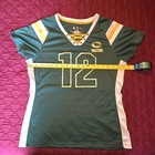 Sexy - Green Bay Packers Jersey  12 Wisconsin Green Gold White Size Large