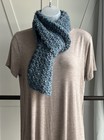 Ages 9-12 Child Scarf Crocheted Soft Blue Hue Handmade Fall Winter Lightweight