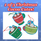 3 Kids Christmas Craft Kits Cocoa Craft Kit  Xmas Kitty Kit   Snowman Family Kit