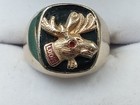 Sterling Silver Loom Loyal Order Of Moose Ring  Size 6 75 Fraternal Organization