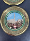 Vtg  Souvenir Jerusalem Metal Religious Wall Hanging Plates Hand Made In Israel