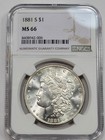 1881 S Morgan Silver Dollar  1 Ngc Ms66 Pq Gem Flashy White Luster  k506