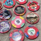 11  lot  Casino Chips  5 Dollar Las Vegas Poker Chips  Gambling Tokens Blackjack