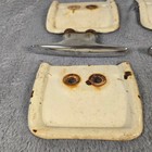 Vintage Marine Boat Hardware Lot 6 Chrome Cleats 6 White Enamel Mounting Plates