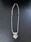 Vintage Oxidized Silver-plated Tribal Jewelry Set     Handmade Necklace   Earrings