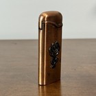 Vintage Style Copper Tone Lighter With Embossed Rose Design Refillable Gas