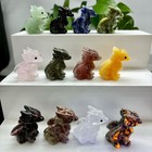 1pc Natural Mixed Quartz Crystal Carved Fly Dragon Skull Reiki Healing Gift