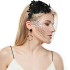 Bridal Wedding Veil Flower Fascinator Mesh Lace Headband Tea Party Funeral Hat