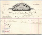 1887  benedict   Burnham Mfg  Co  Brass Copper Billhead Letterhead Waterbury Ct