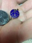 Antique Bow Archery Marskman Yeoman Lapel Hat Pinback Blue Enameled Gold Toned